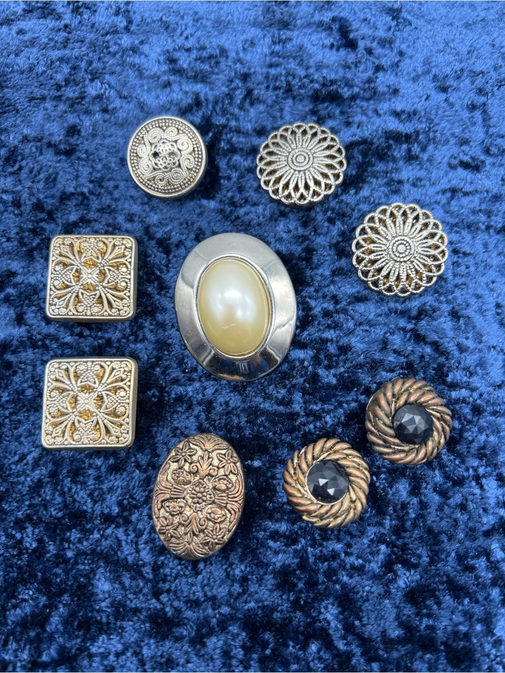 VINTAGE Button Covers • Mixed Lot • Metals • Retro Set